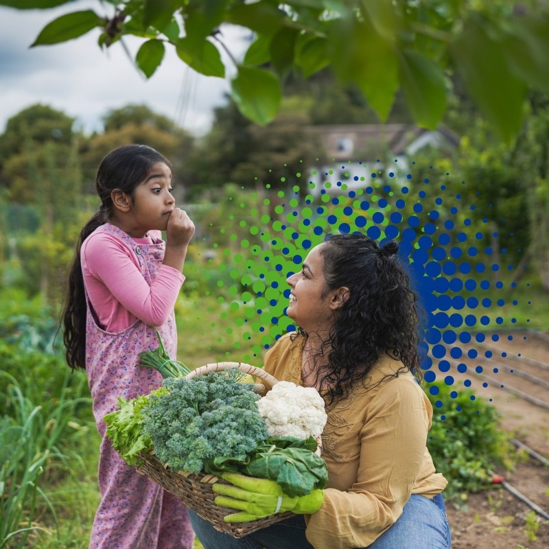 Vegetable Growing Mother Daughter